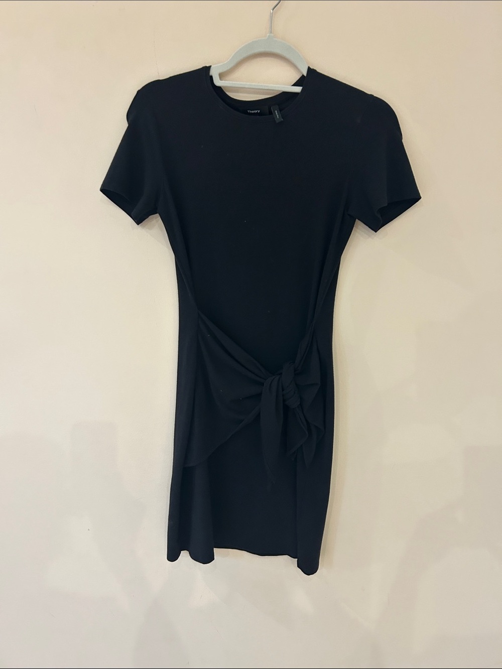 Theory black dress with side tie